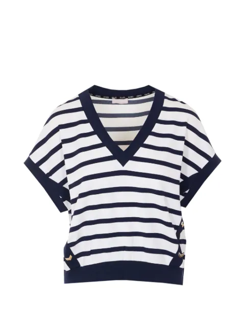 LIU JO striped V-neck T-shirt