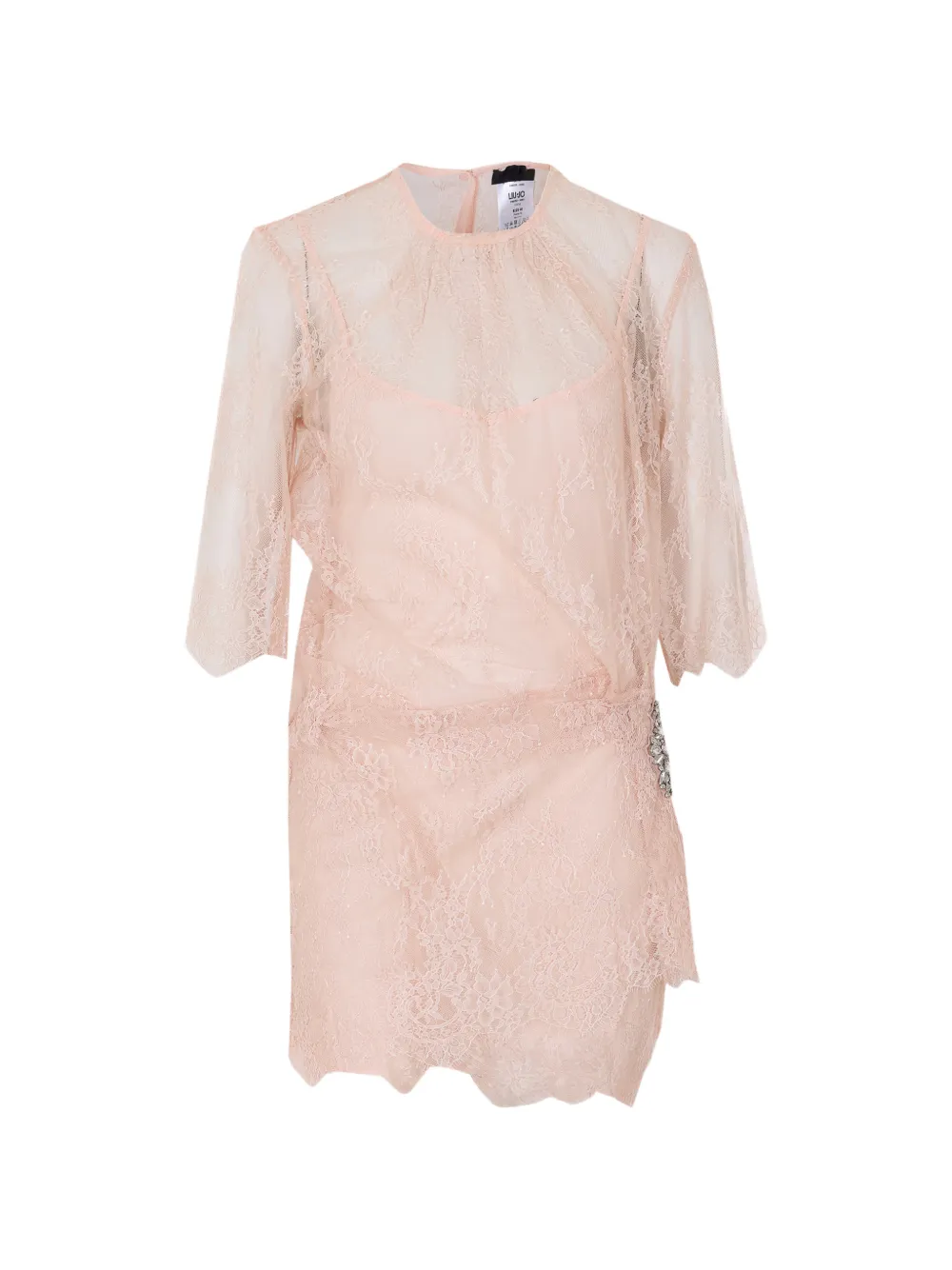 LIU JO lace-overlay crystal-embellished dress - Rosa