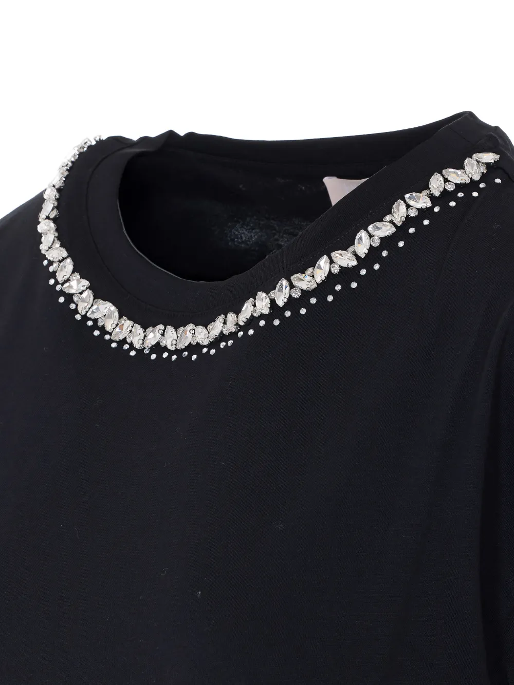 Crew-Neck Crystal-Embellished T-Shirt