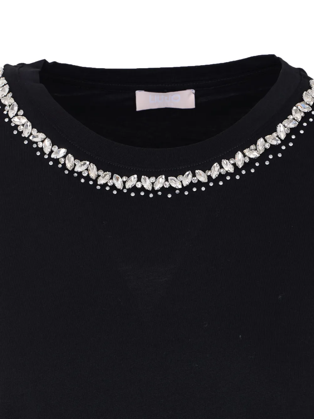 Crew-Neck Crystal-Embellished T-Shirt