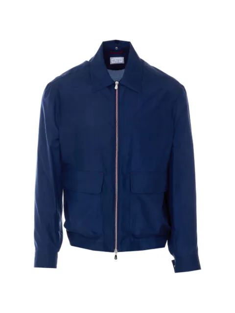 Brunello Cucinelli zip button silk jacket