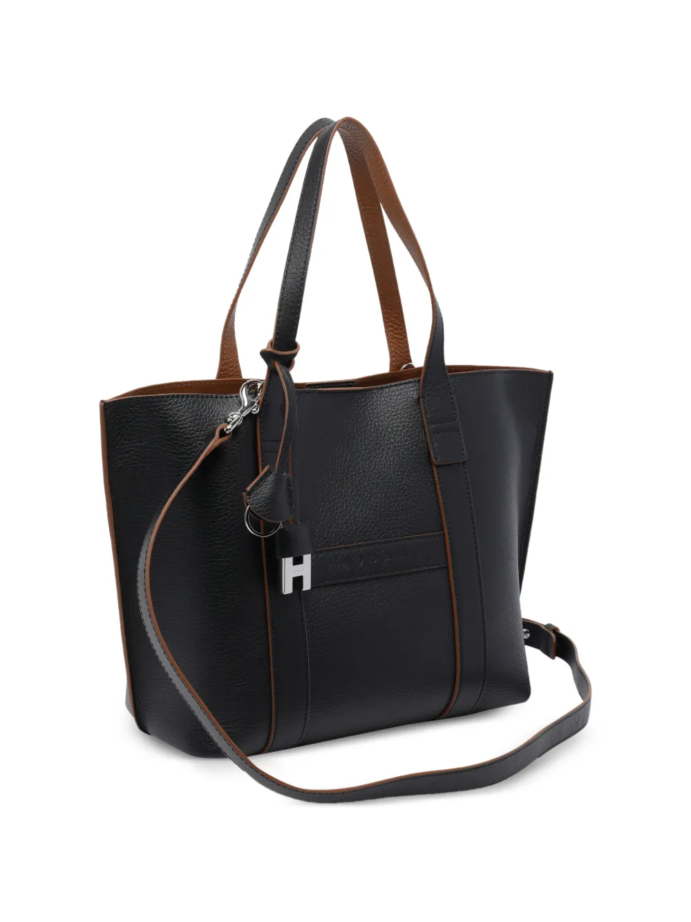 Small Address Leather Tote Bag