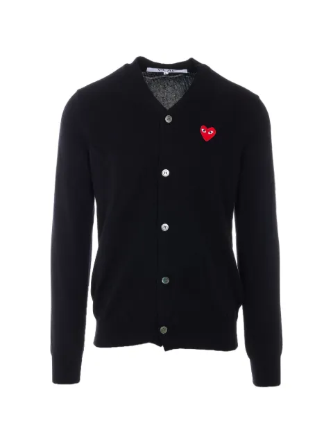 Comme Des Garçons Play V-neck heart patch cardigan