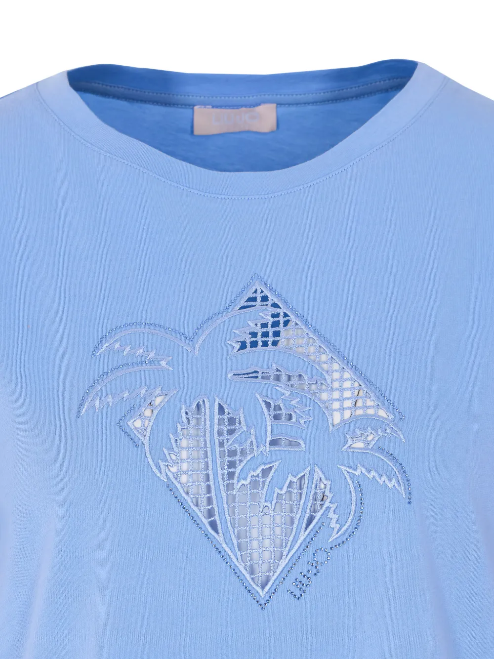 LIU JO T-shirt verfraaid met kristallen Blauw