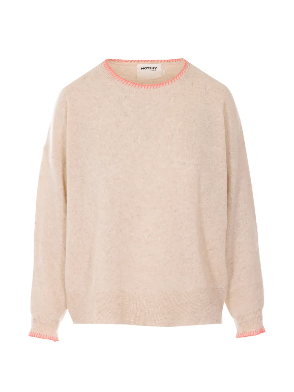 Not Shy Maglione a maniche lunghe con ricamo - Toni neutri