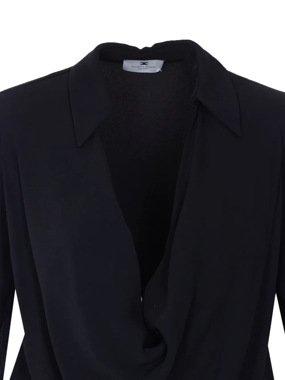 Elisabetta Franchi Body met V-hals en kraag Zwart