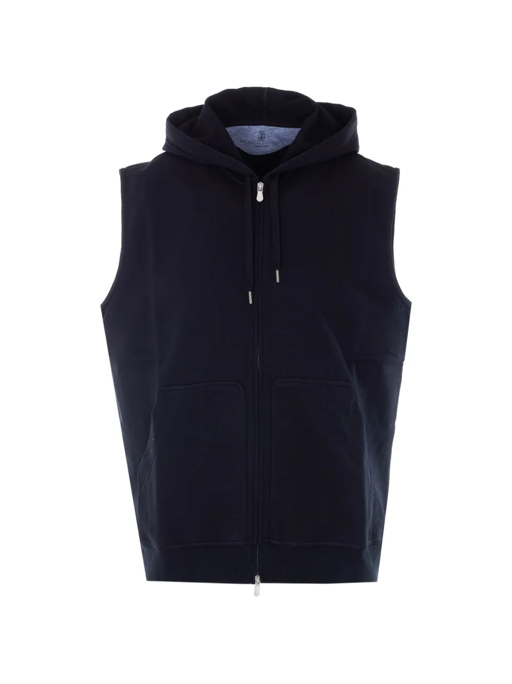 Brunello Cucinelli hooded zip gilet - Blu