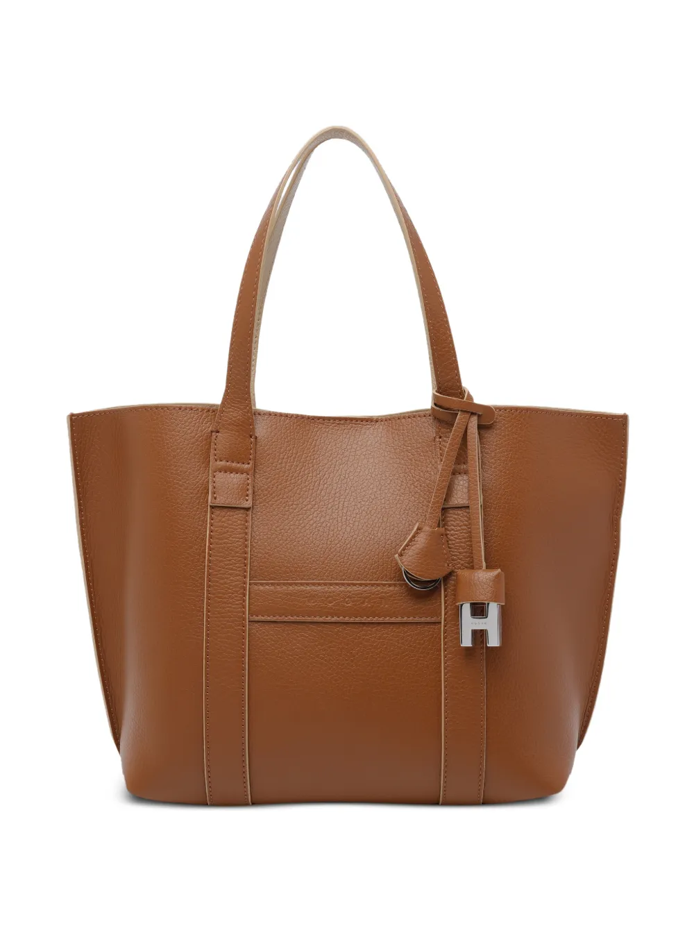 Hogan small Script leather tote bag - Marrone