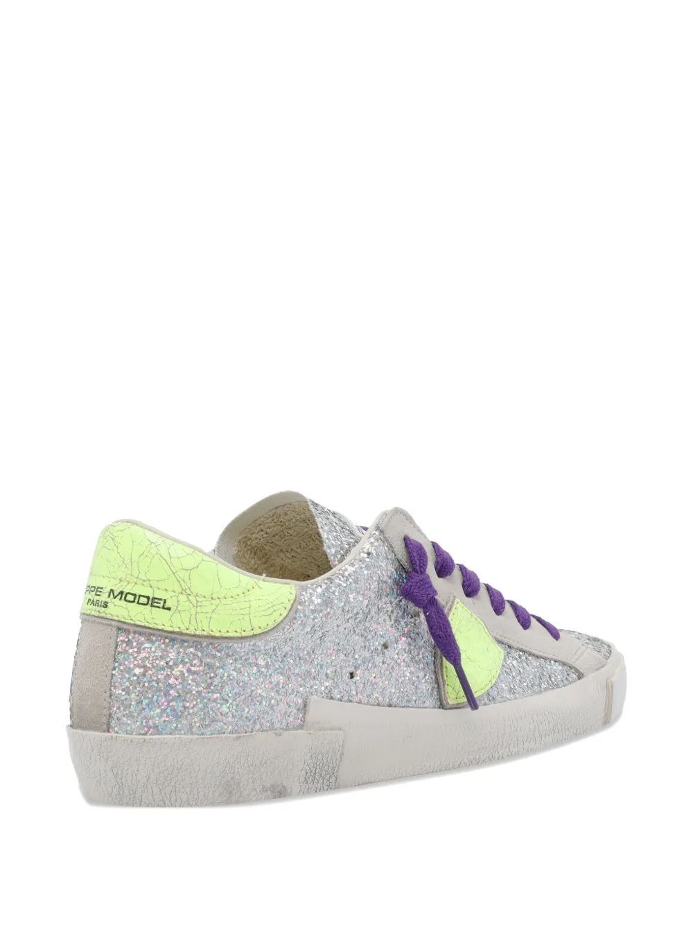 Philippe Model Paris glitter logo sneakers Zilver