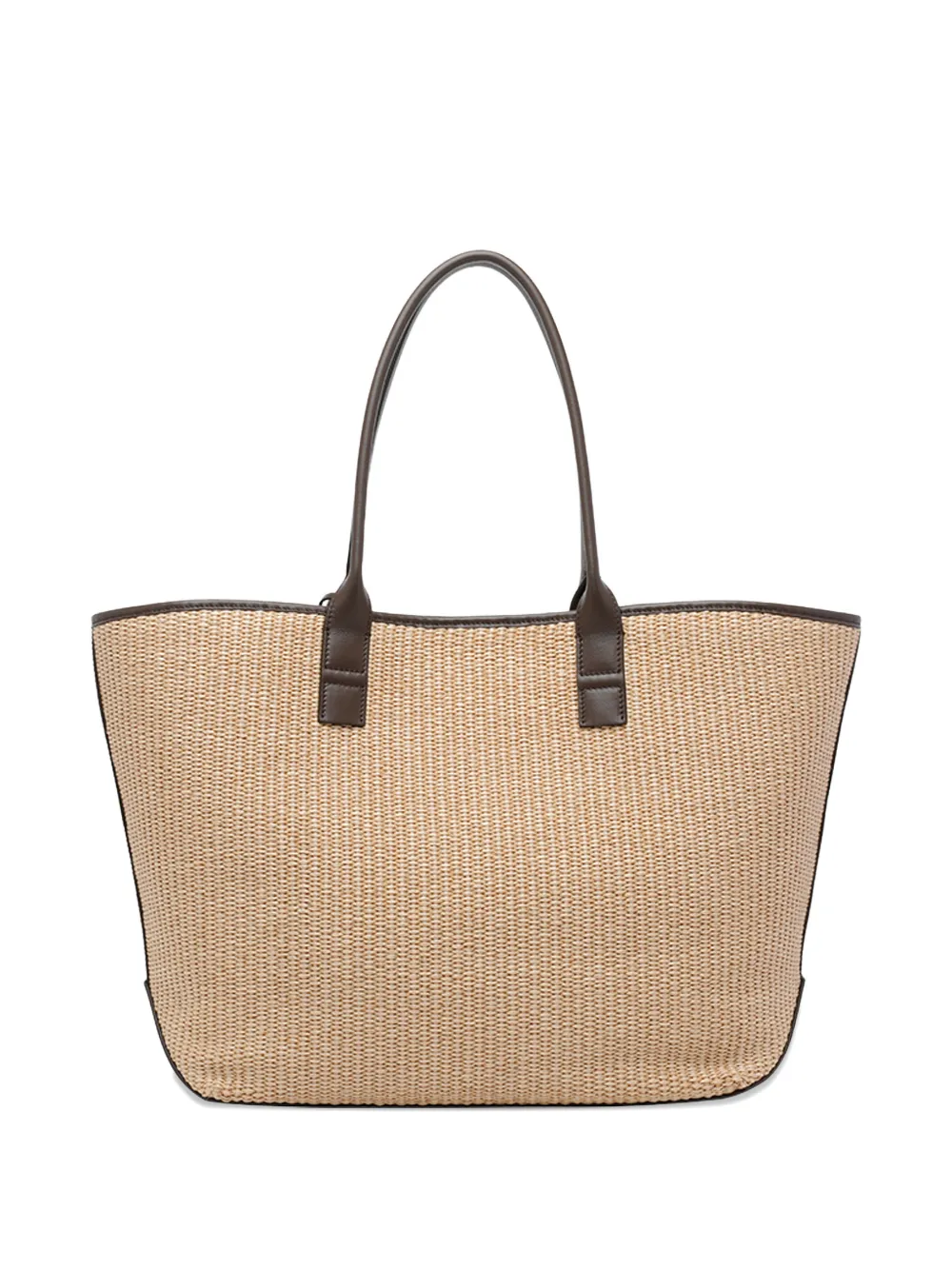 Hogan medium Address frontal-logo raffia tote bag - Beige