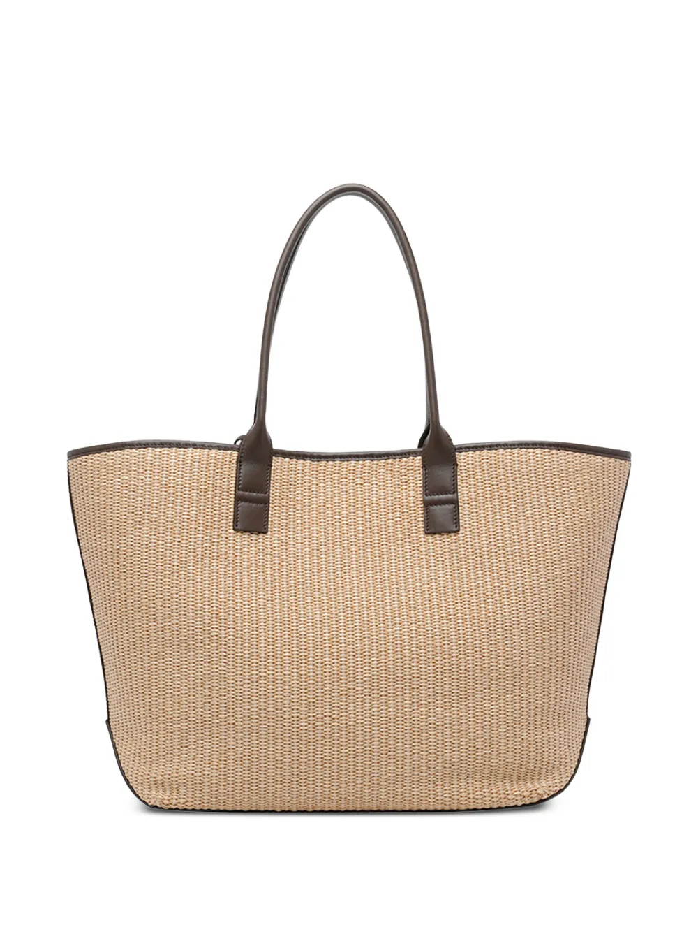 Hogan Address medium raffia shopper met logo Beige