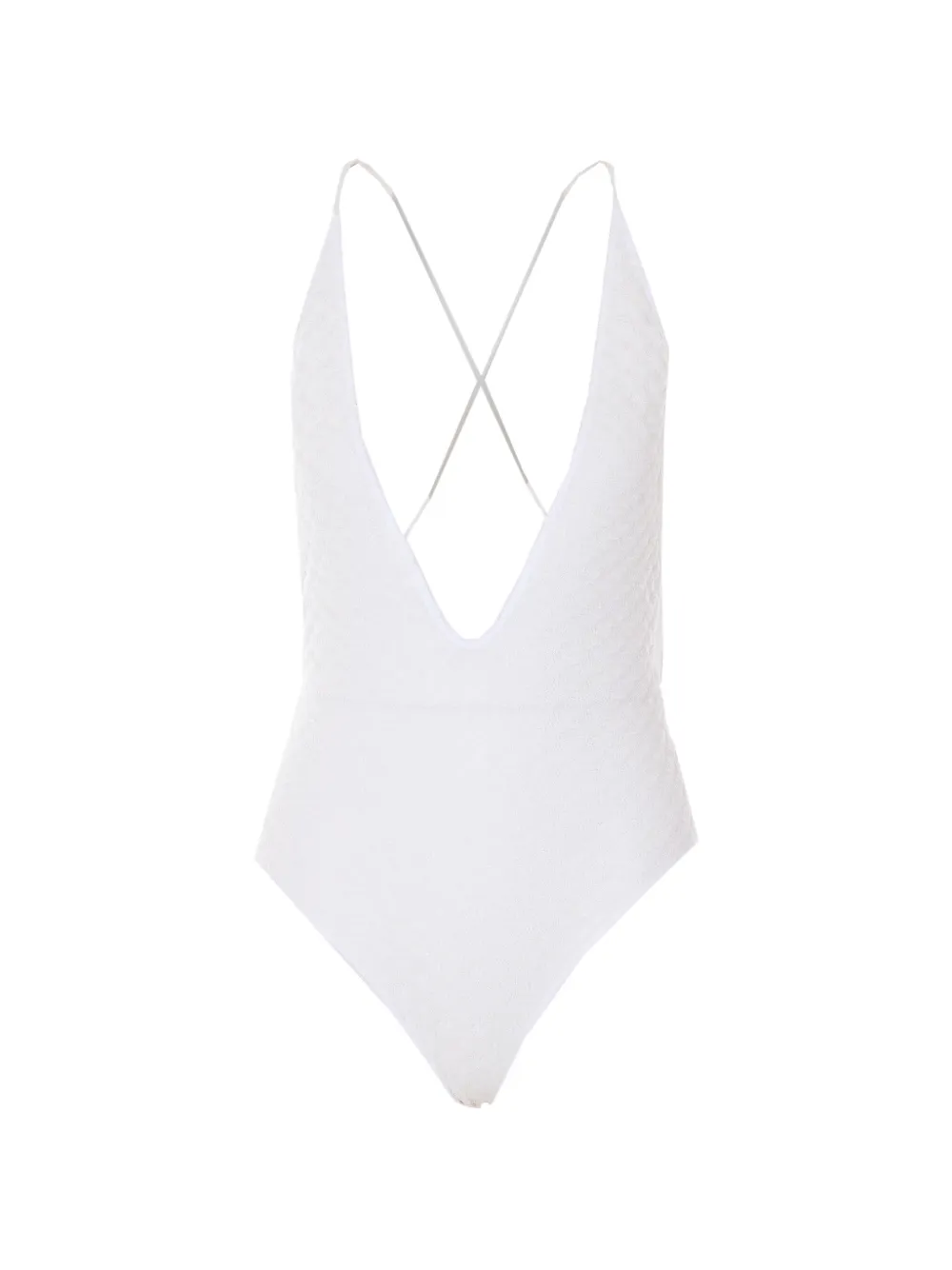 Missoni V-neck swimsuit - Bianco