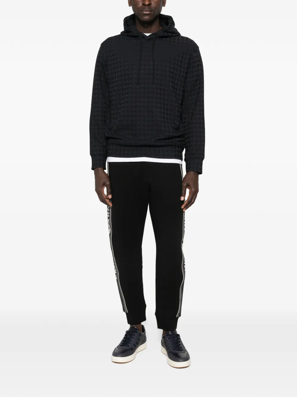 Emporio Armani Hoodie met opgestikte zak Zwart