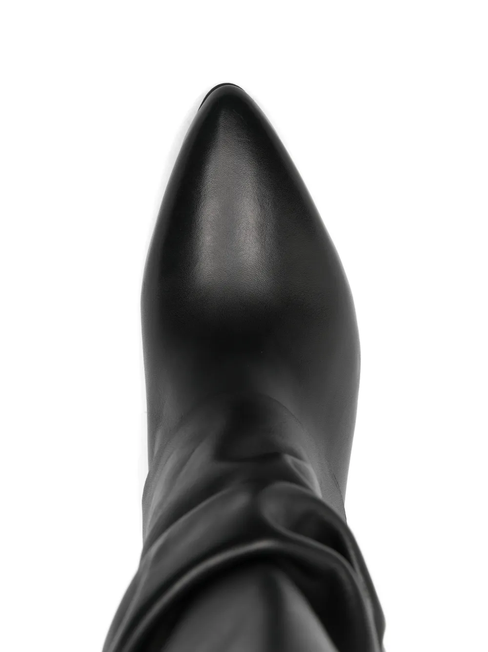 Metisse pointed leather boots Zwart
