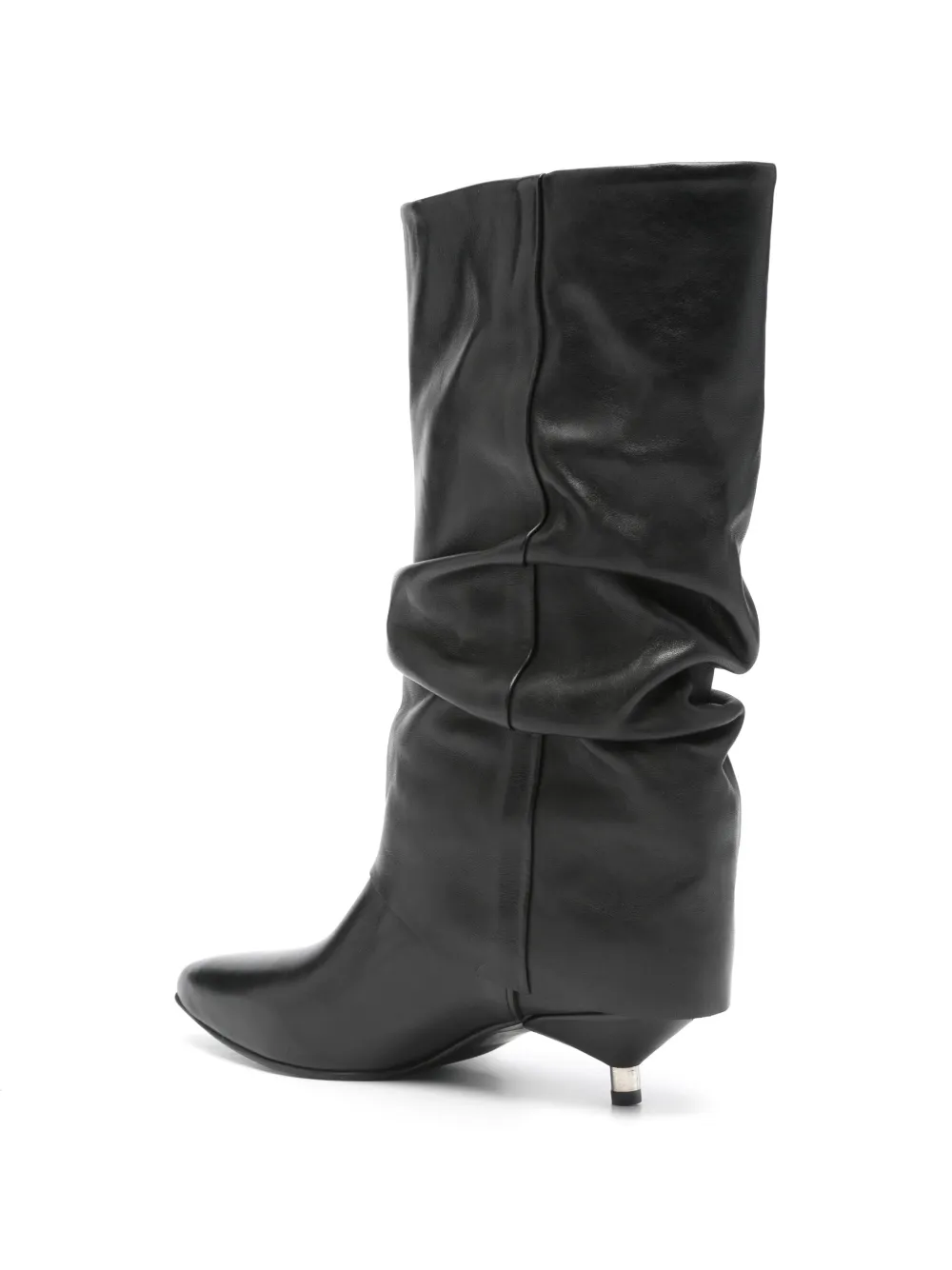 Metisse pointed leather boots Zwart
