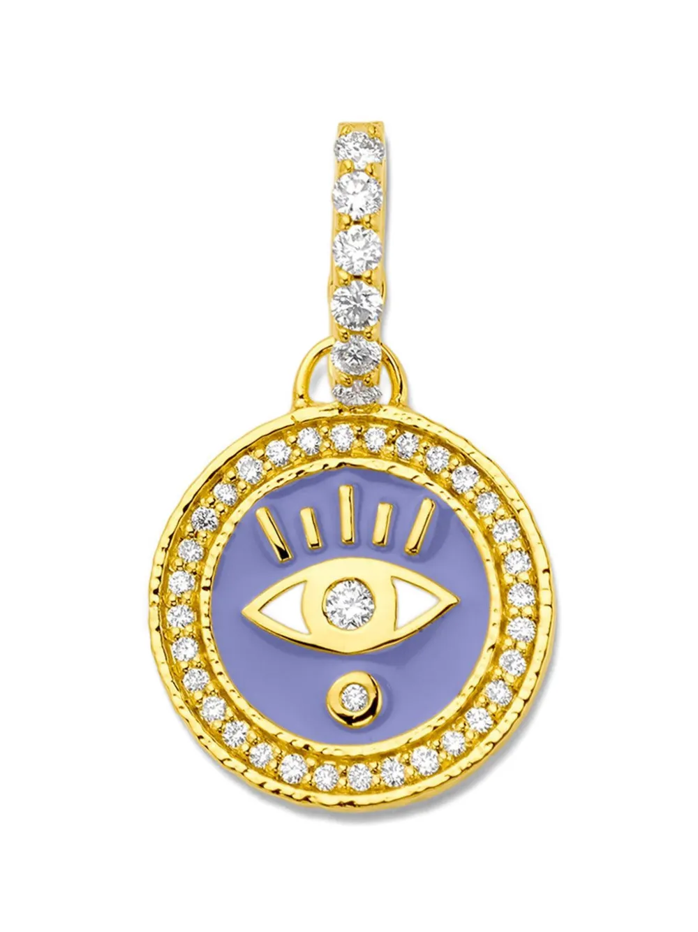 BUDDHA MAMA eye-embellishment diamond pendant - Oro