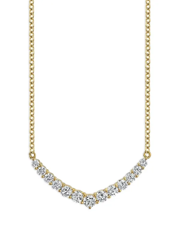 Anita Ko Diamond Curved Necklace in Gold