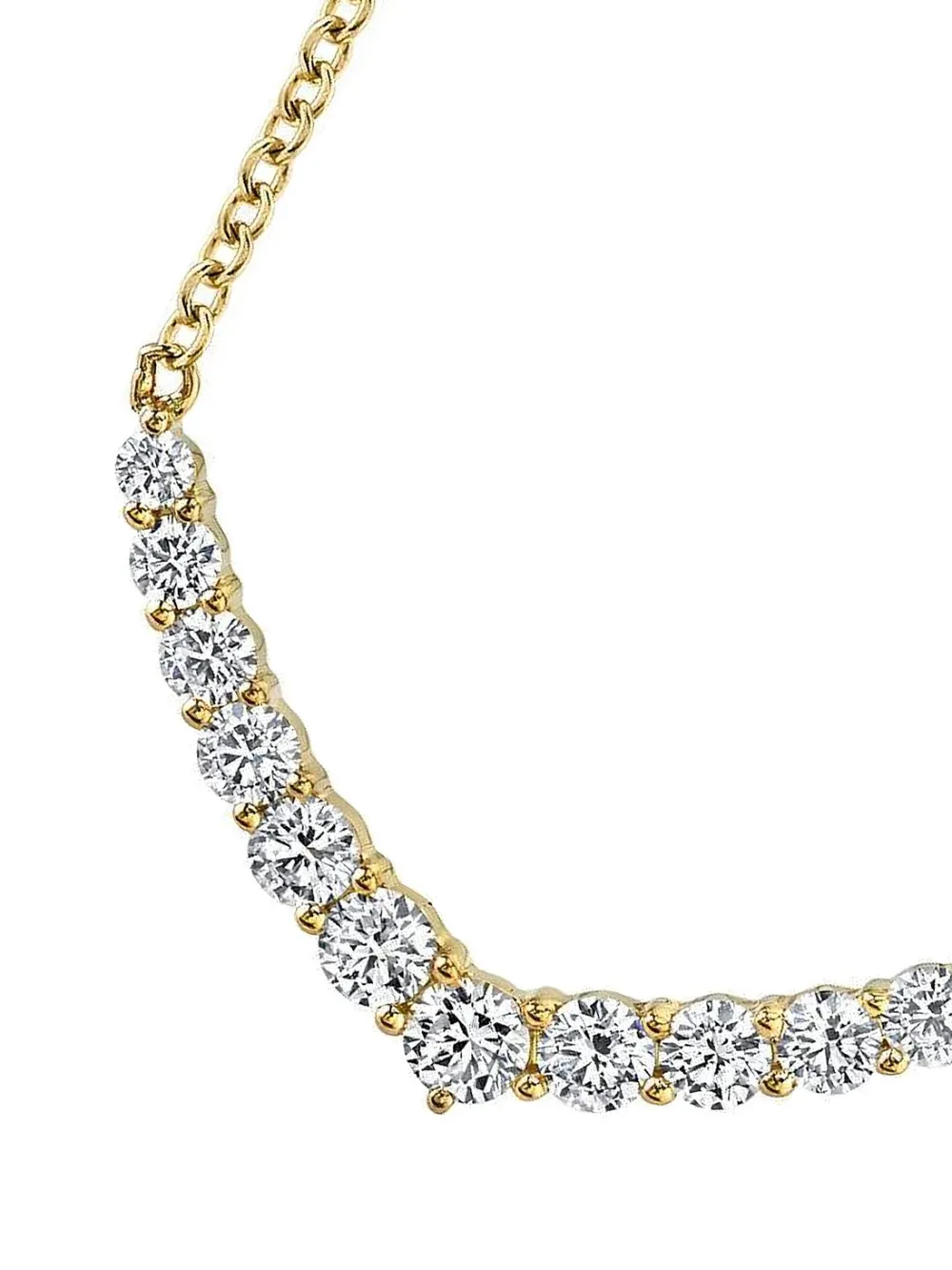  Anita Ko Diamond Curved Necklace - Gold 