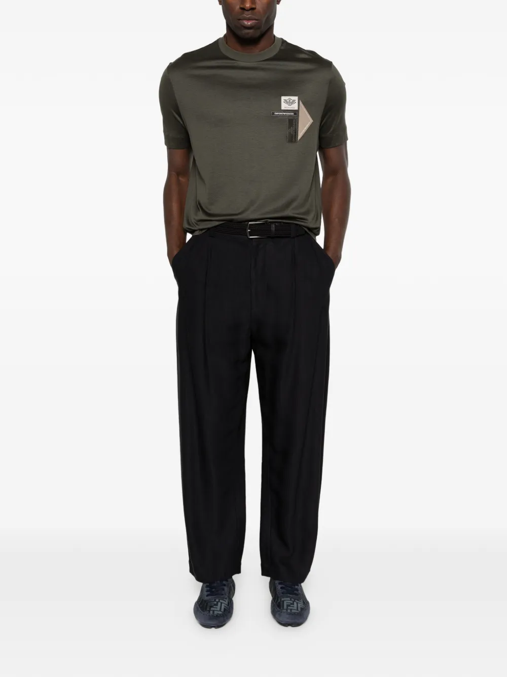 Emporio Armani T-shirt met patchdetail Groen