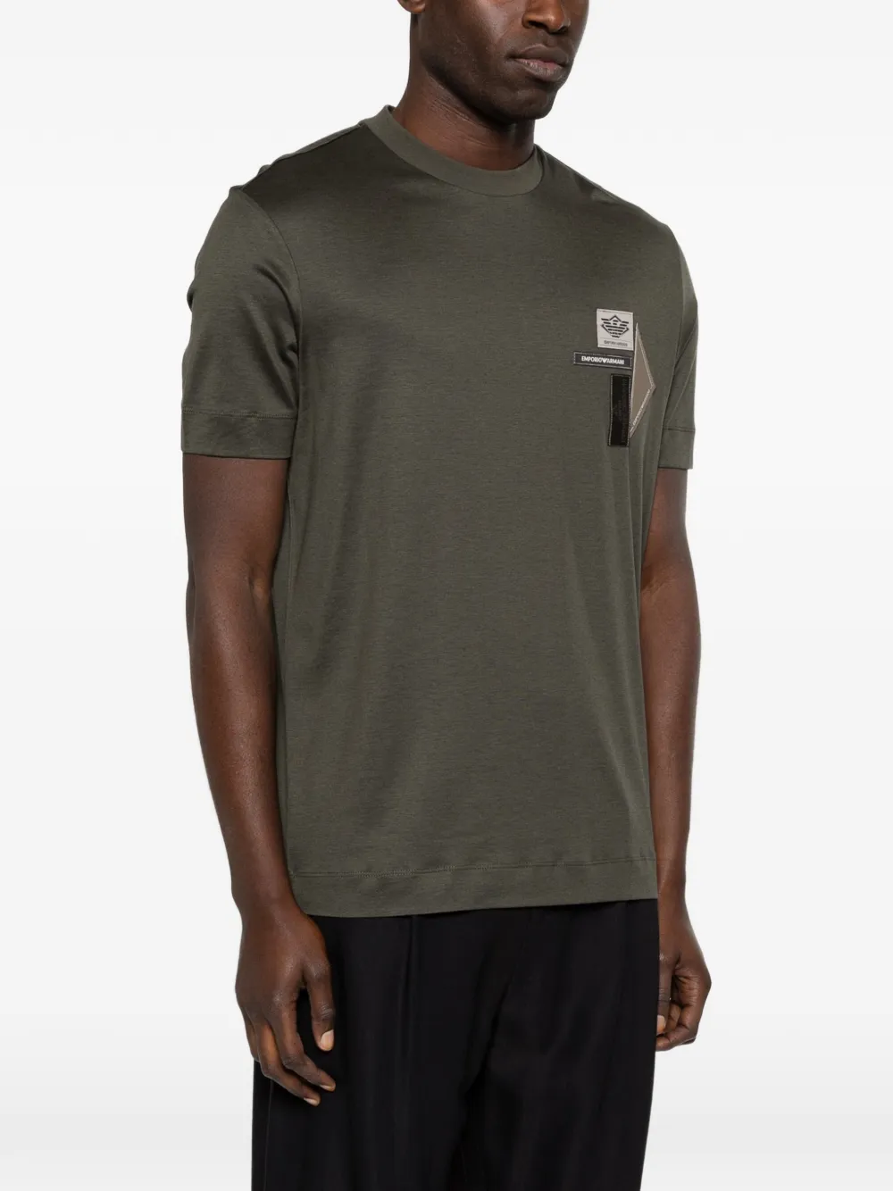 Emporio Armani T-shirt met patchdetail Groen