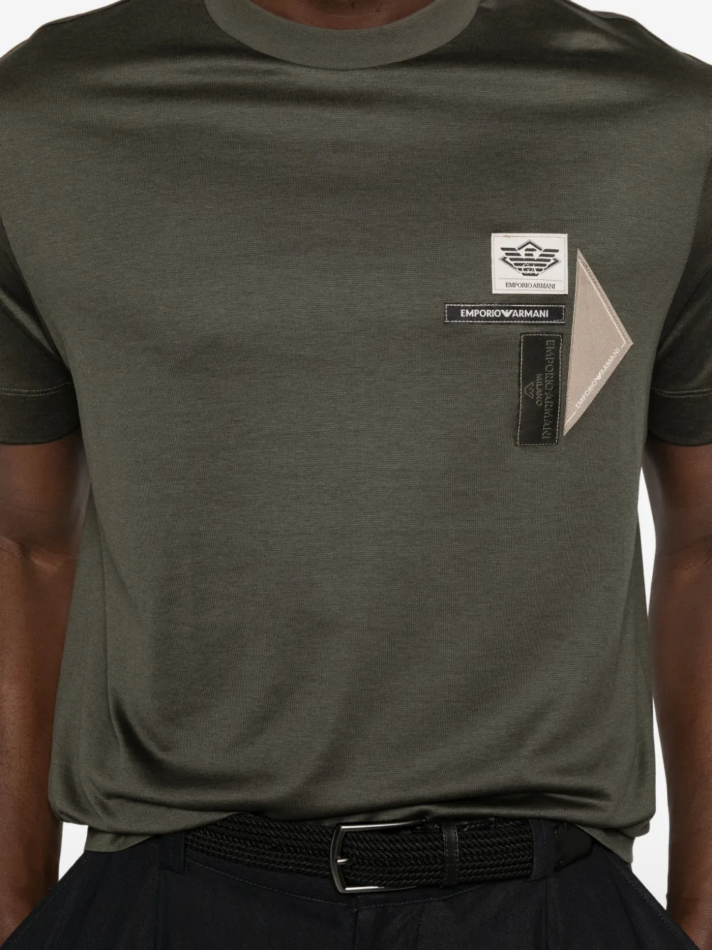 Emporio Armani T-shirt met patchdetail Groen