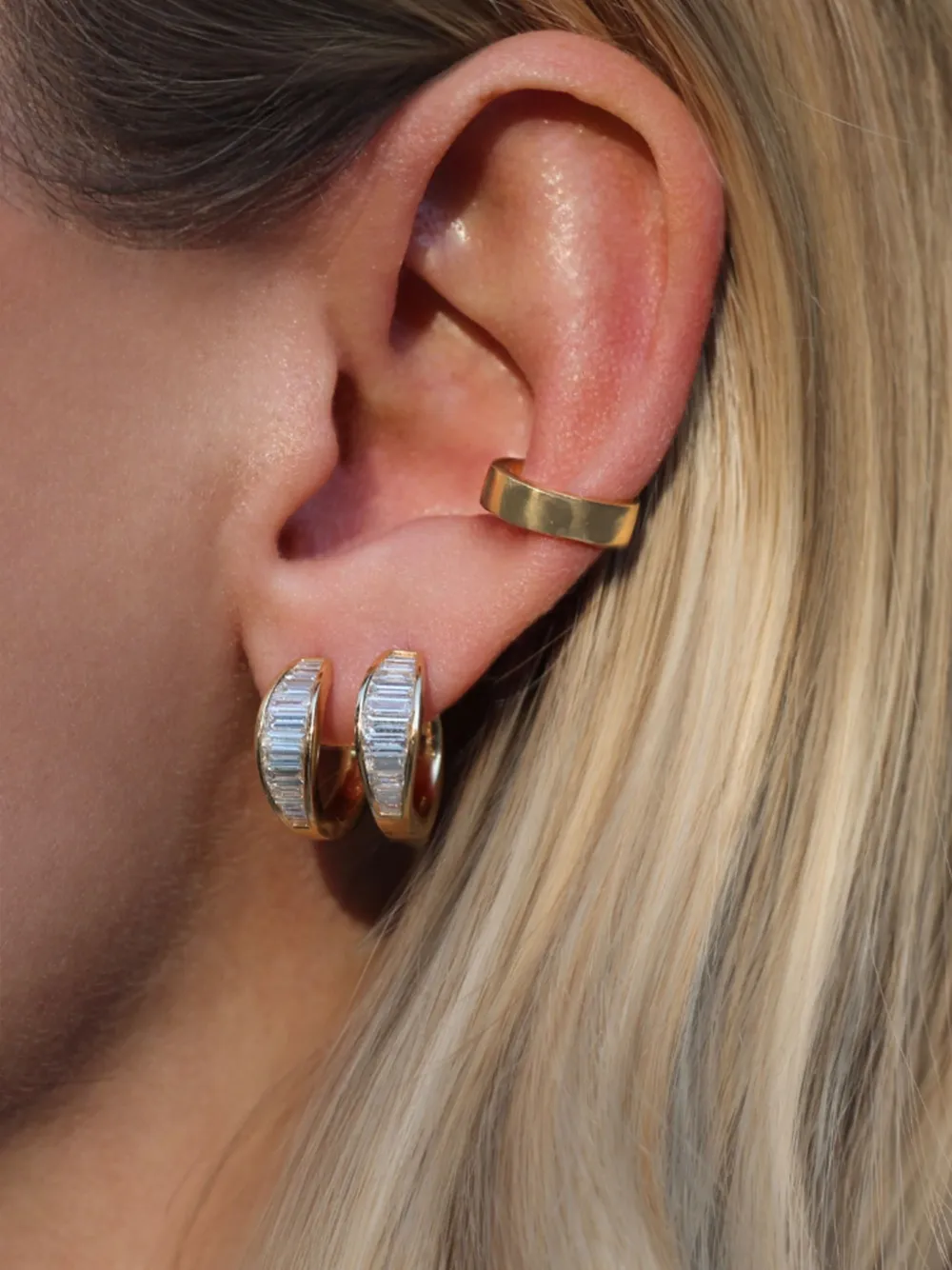 Anita Ko diamond-baguette earrings - Oro