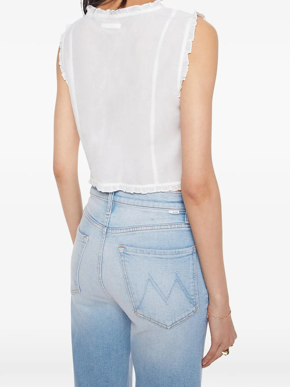 MOTHER Sweetheart ruffled-trim blouse - Wit