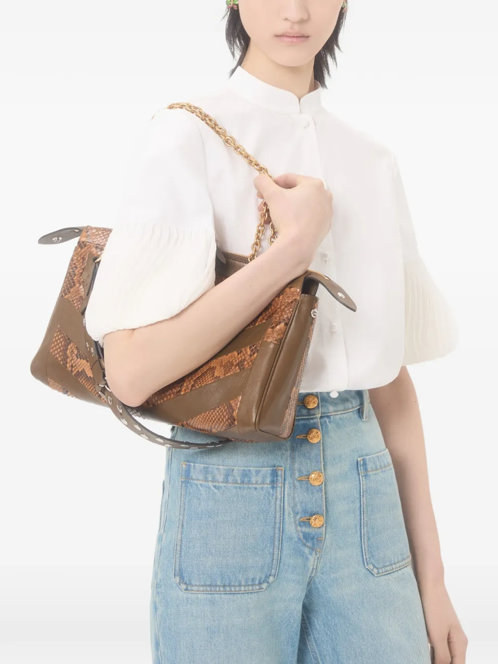 embroidered cotton popeline shirt