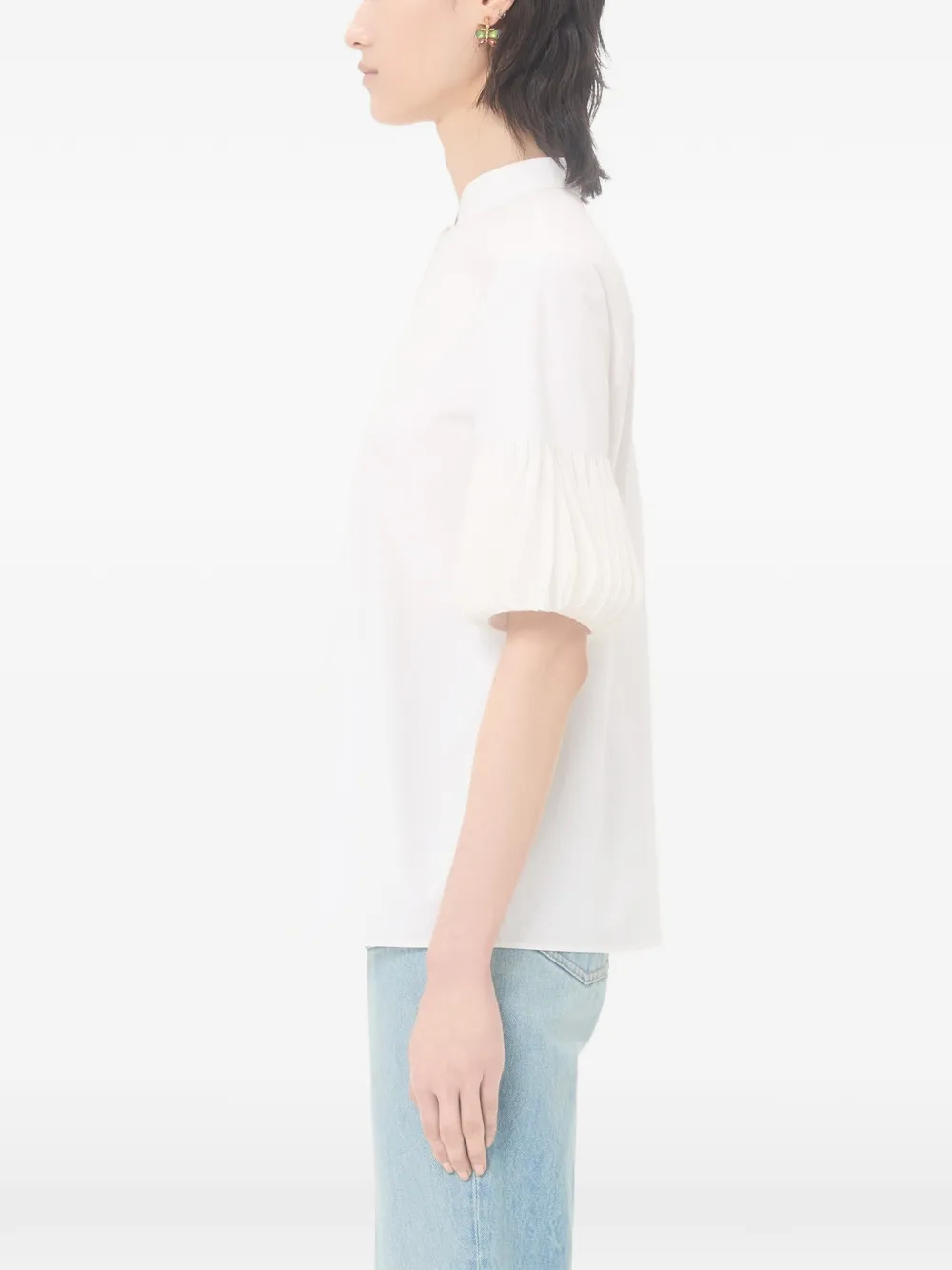 embroidered cotton popeline shirt