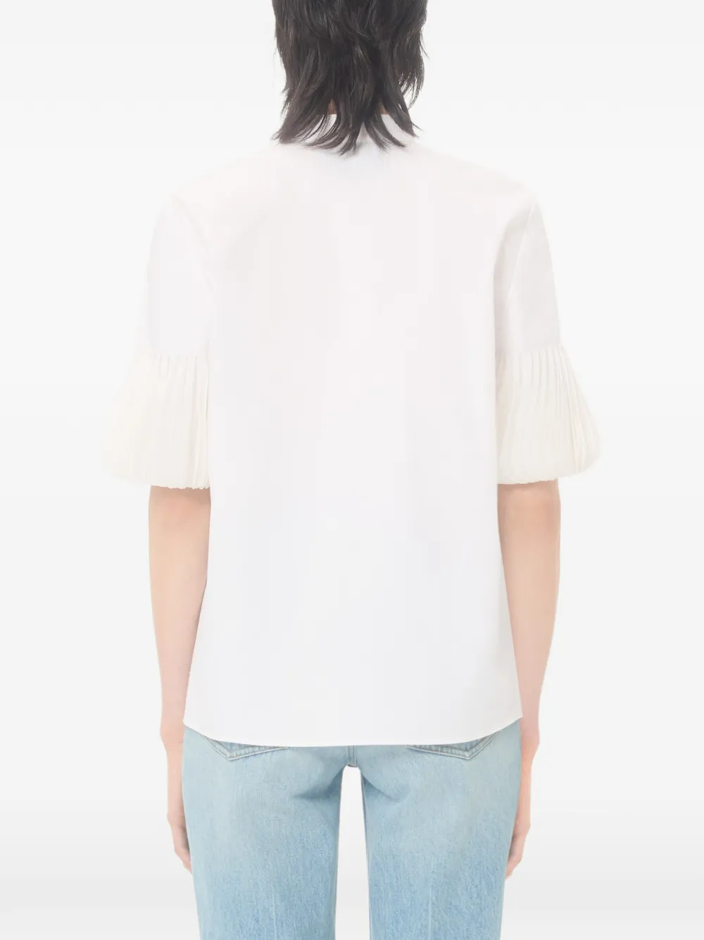 embroidered cotton popeline shirt