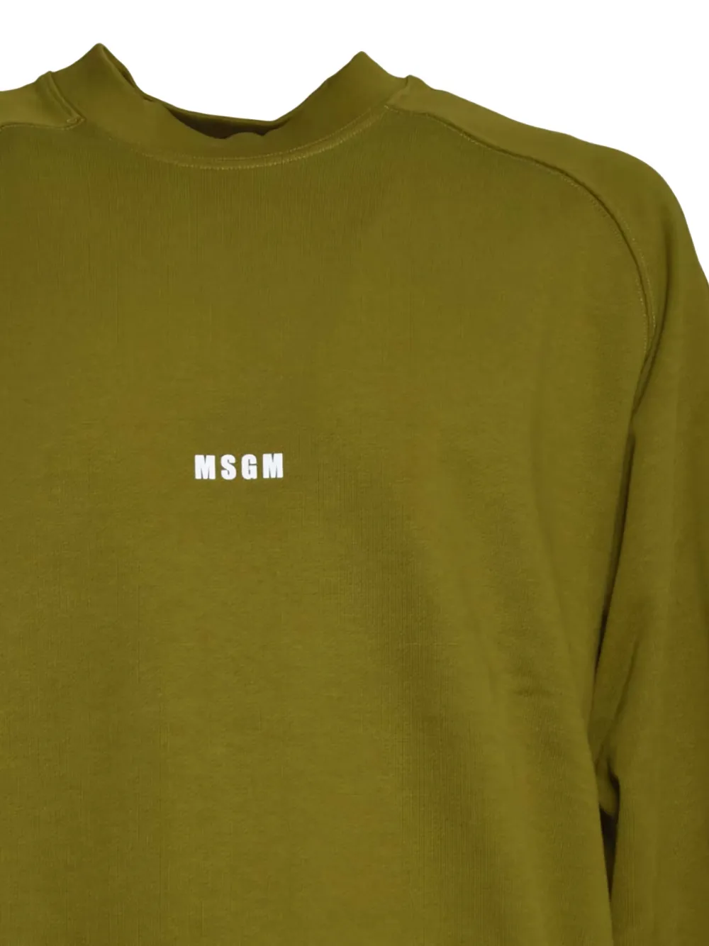 MSGM Sweater met logo en ronde hals Groen