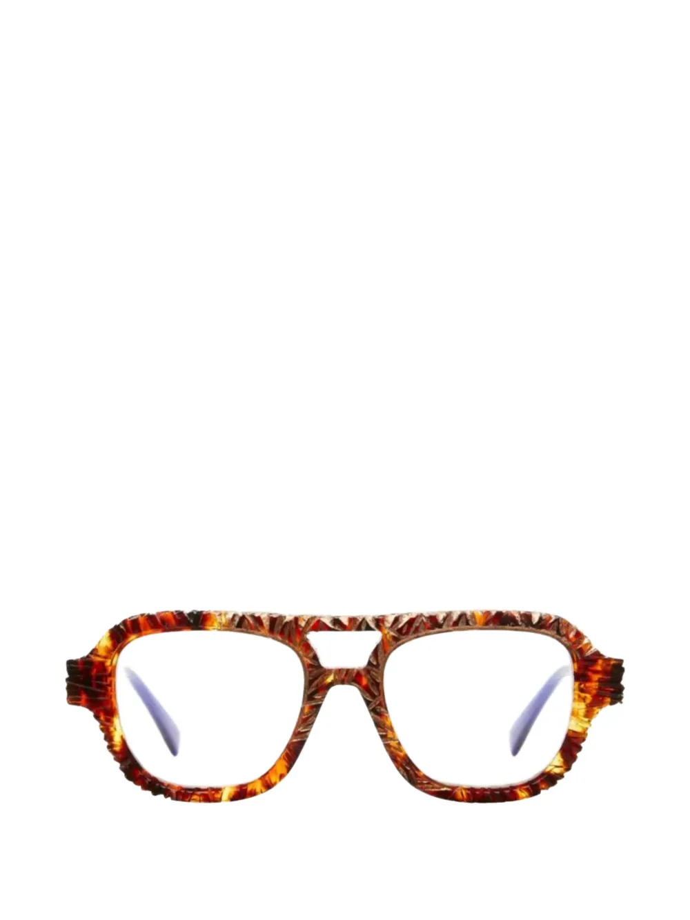 Kuboraum S6 carved glasses - Marrone