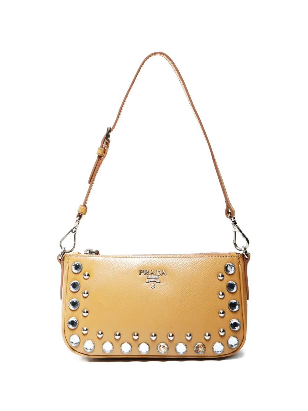 Prada Pre-Owned 2000-2020 studded leather shoulder bag - Toni neutri