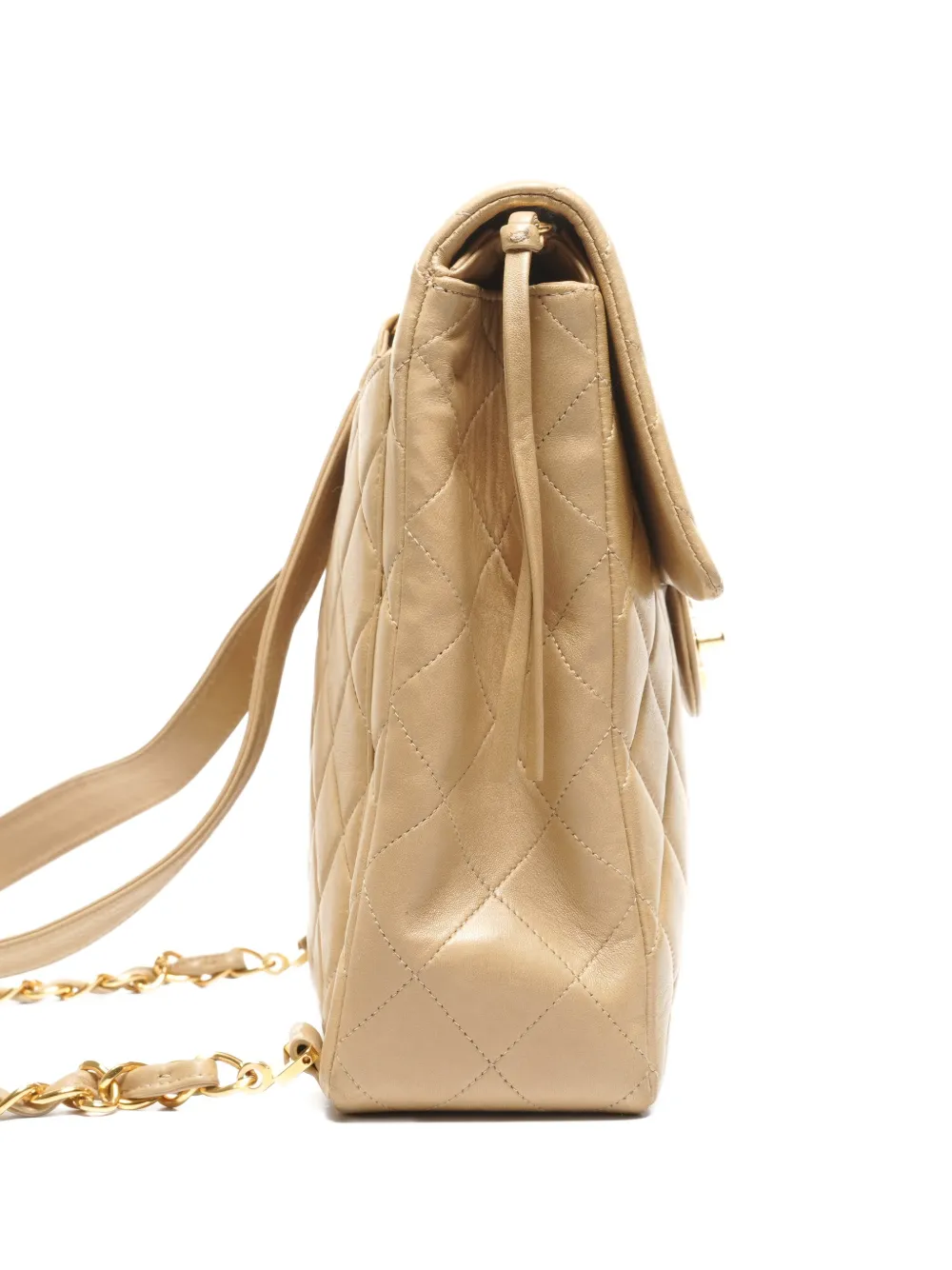 CHANEL Pre-Owned 1994-1996 flap quilted backpack - Beige