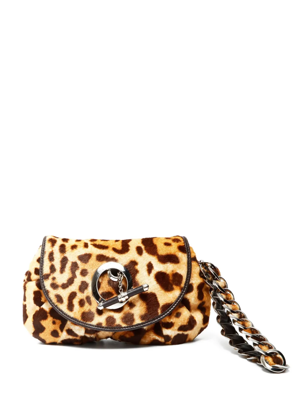 Christian Dior Pre-Owned 2007 leopard calf-hair clutch bag - Toni neutri