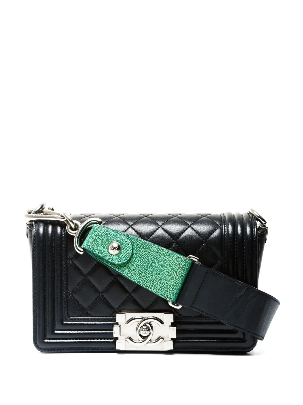 CHANEL Pre-Owned 2012 mini Boy Stingray quilted shoulder bag - Nero