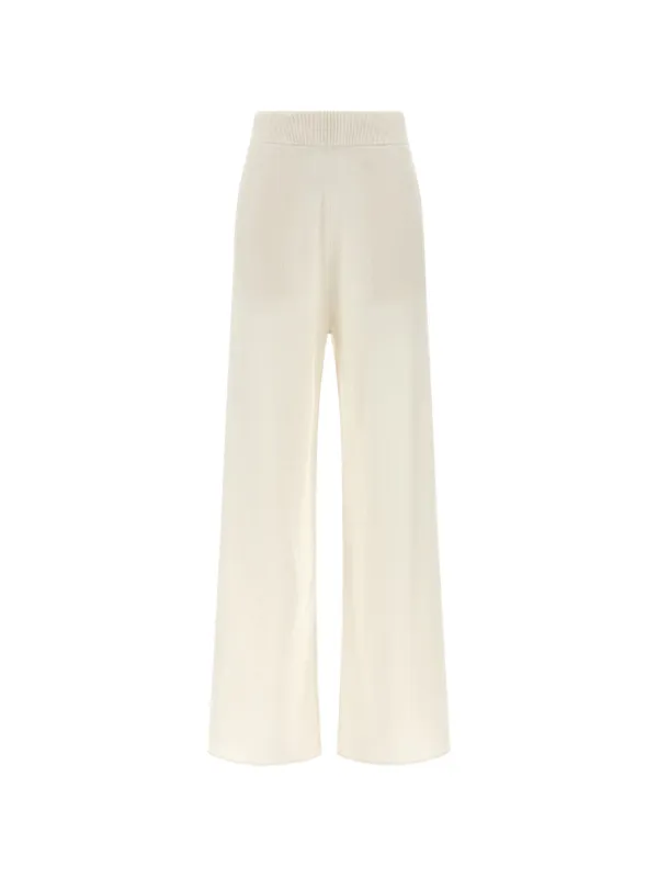 Max Mara Ribbed Cashmere Trousers in Neutrals