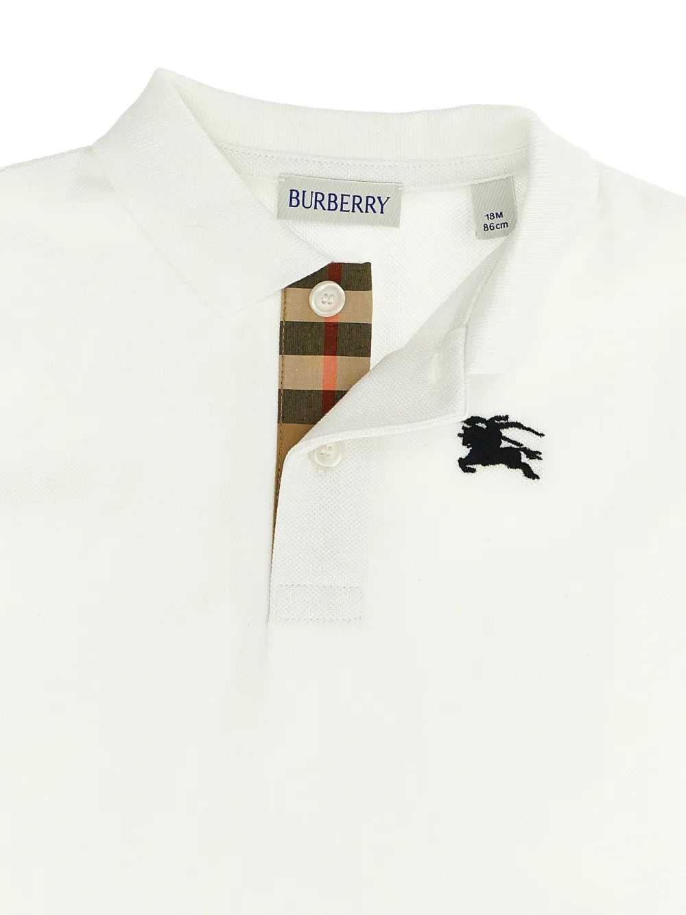 Burberry Kids Equestrian knight johane poloshirt met borduurwerk Wit