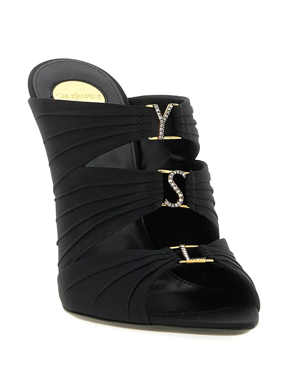 Saint Laurent curled logo mules Zwart