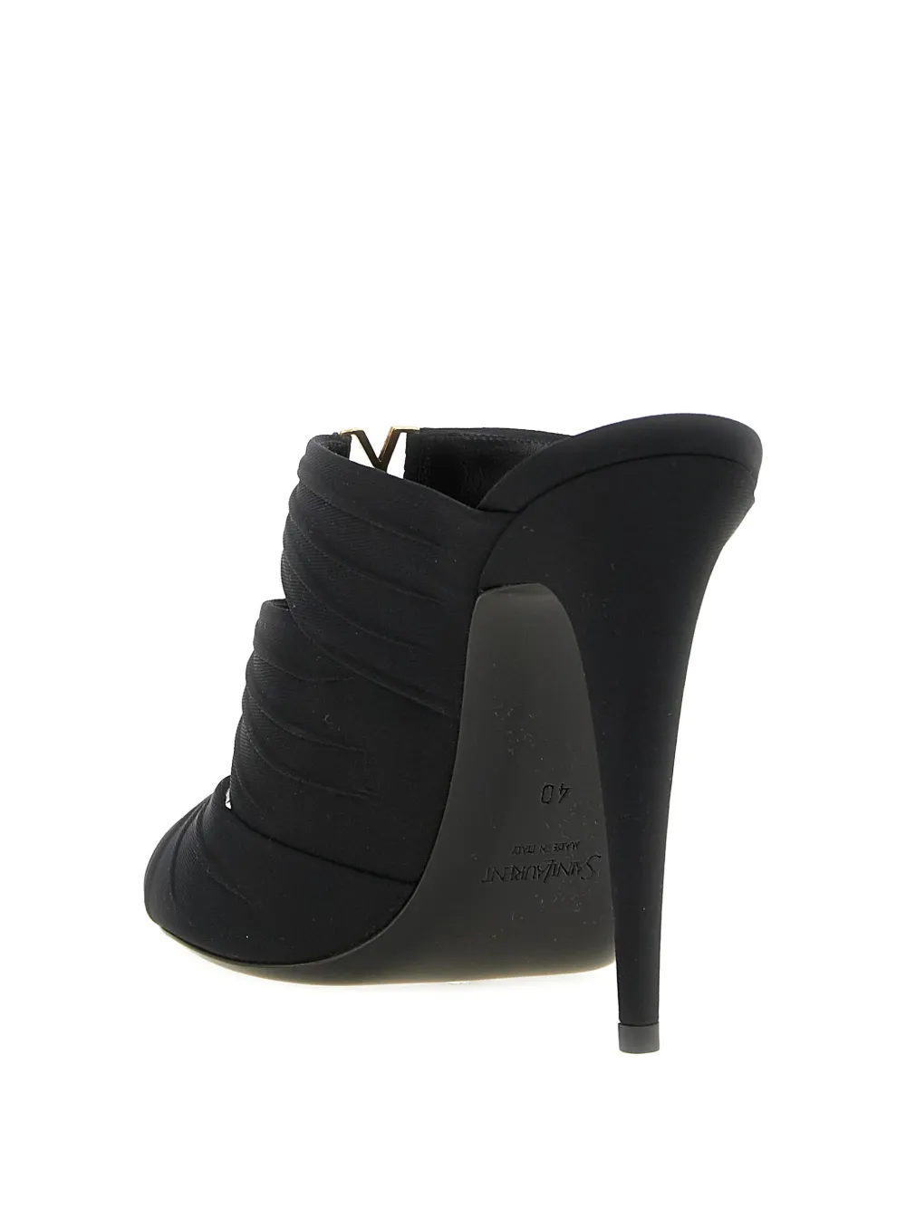 Saint Laurent curled logo mules Zwart