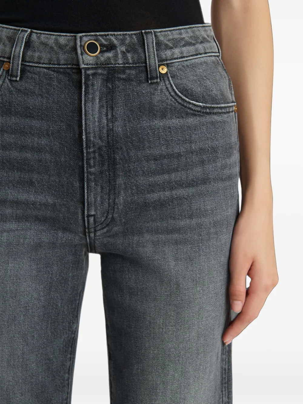 KHAITE Straight jeans met stonewashed-effect Grijs