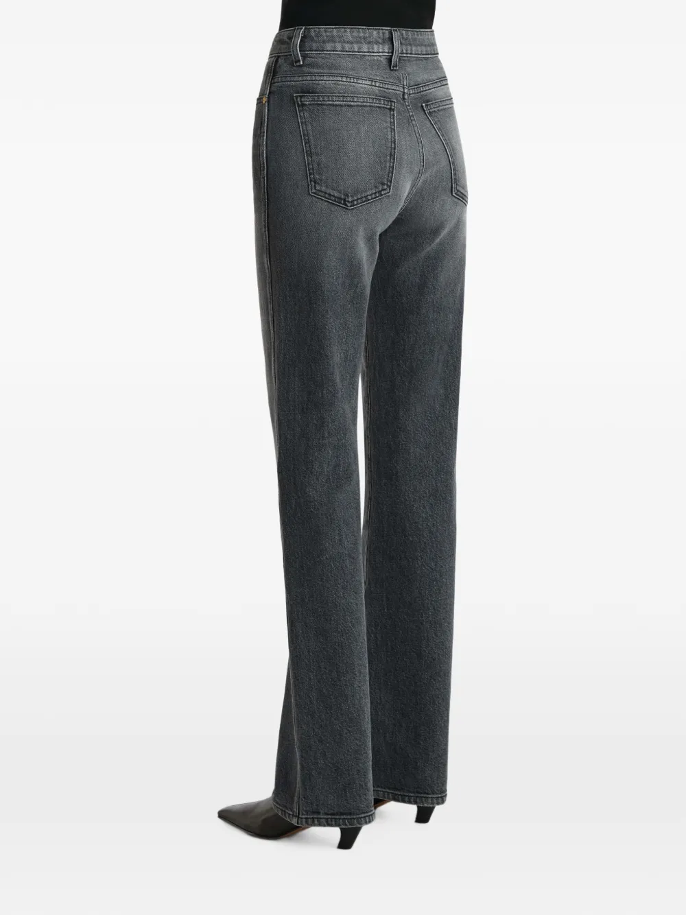 KHAITE Straight jeans met stonewashed-effect Grijs