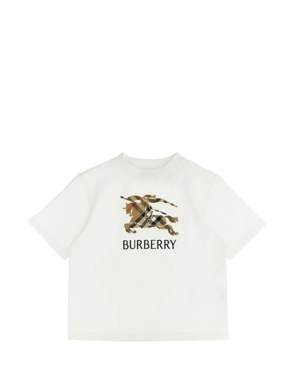 Burberry Kids Cedar equestrian knight design logo T-shirt - Bianco