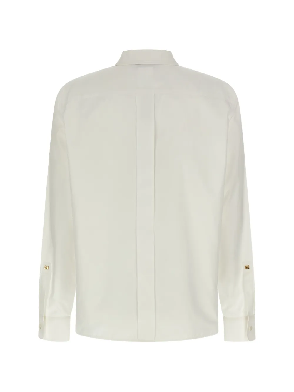 Max Mara long-sleeve logo-appliqu&eacute; shirt - Beige