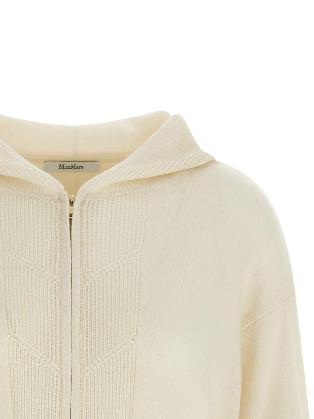 Max Mara Knitted Zip Hoodie - Neutrals 