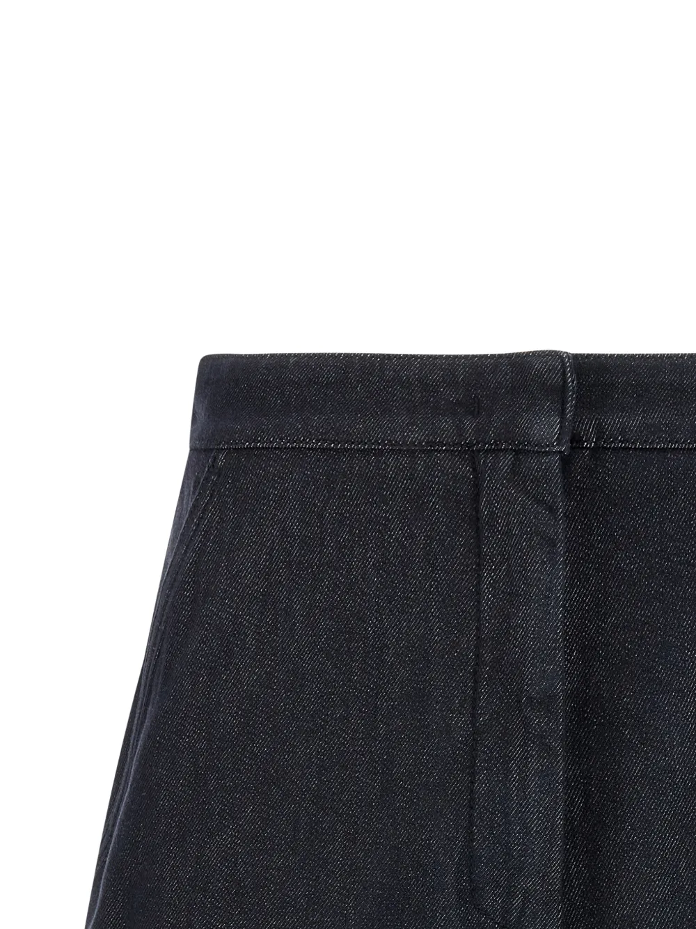  Max Mara Mxmcalca Denim Effect Cuffed Shorts - Blue 