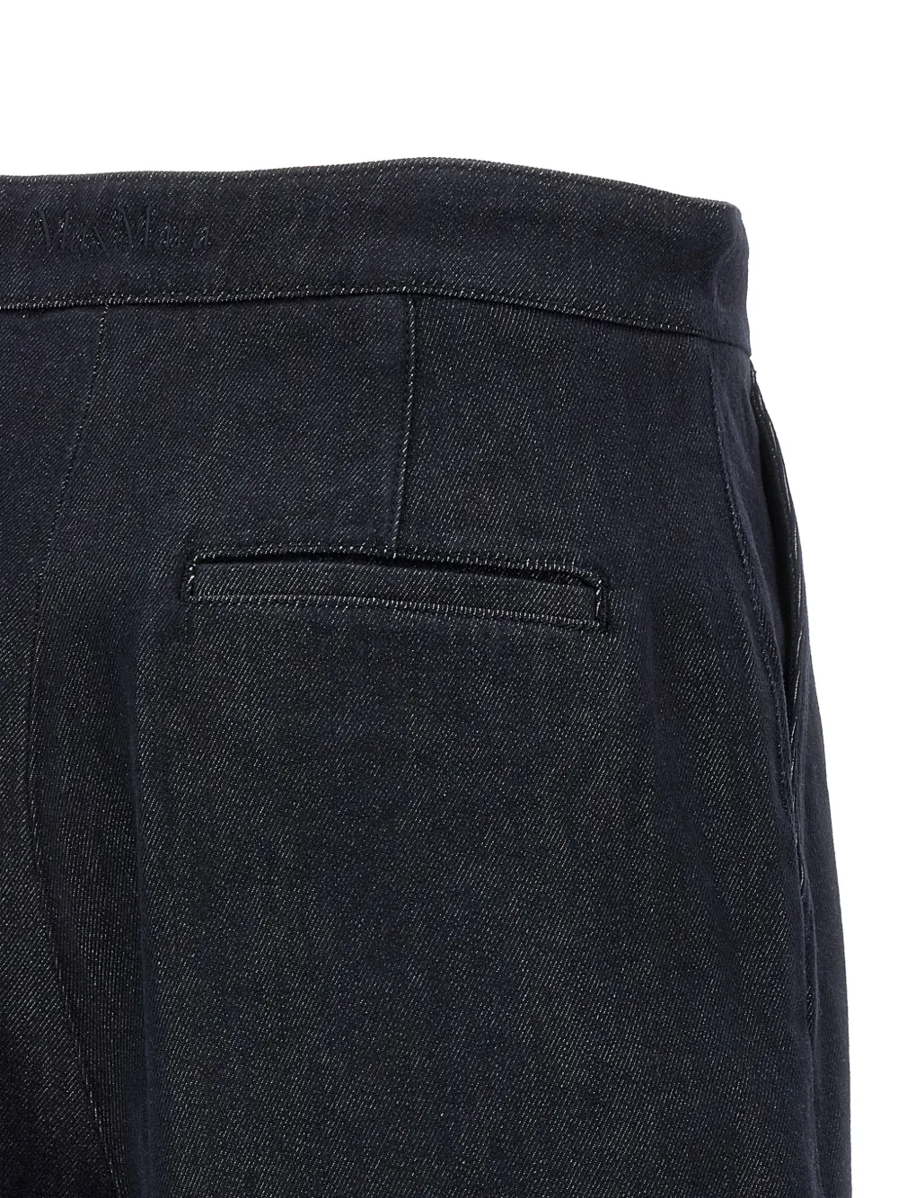 Max Mara Macalca shorts met denim effect en manchetten Blauw