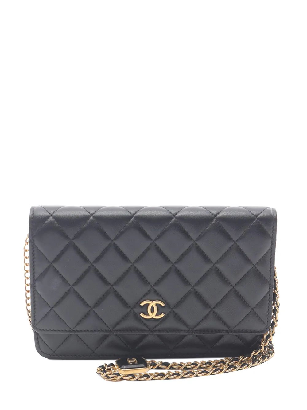 CHANEL Pre-Owned 2021-2025 CC Quilted Lambskin Wallet On Chain crossbody bag - Nero