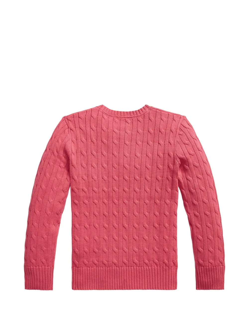 POLO RALPH LAUREN KIDS Kabelgebreide trui met V-hals Roze