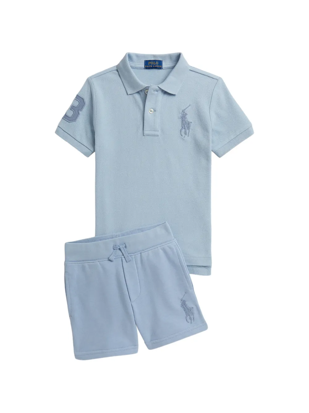  Polo Ralph Lauren Kids Big Pony Drawstring Shorts - Blue 